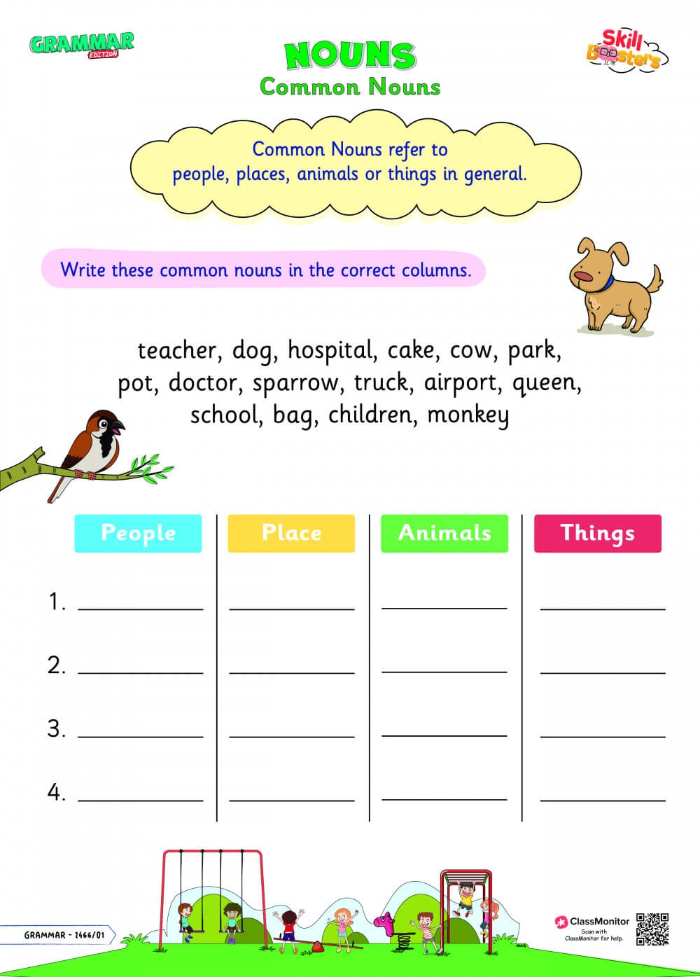 Nouns Activity Nouns Common Noun Worksheet ClassMonitor