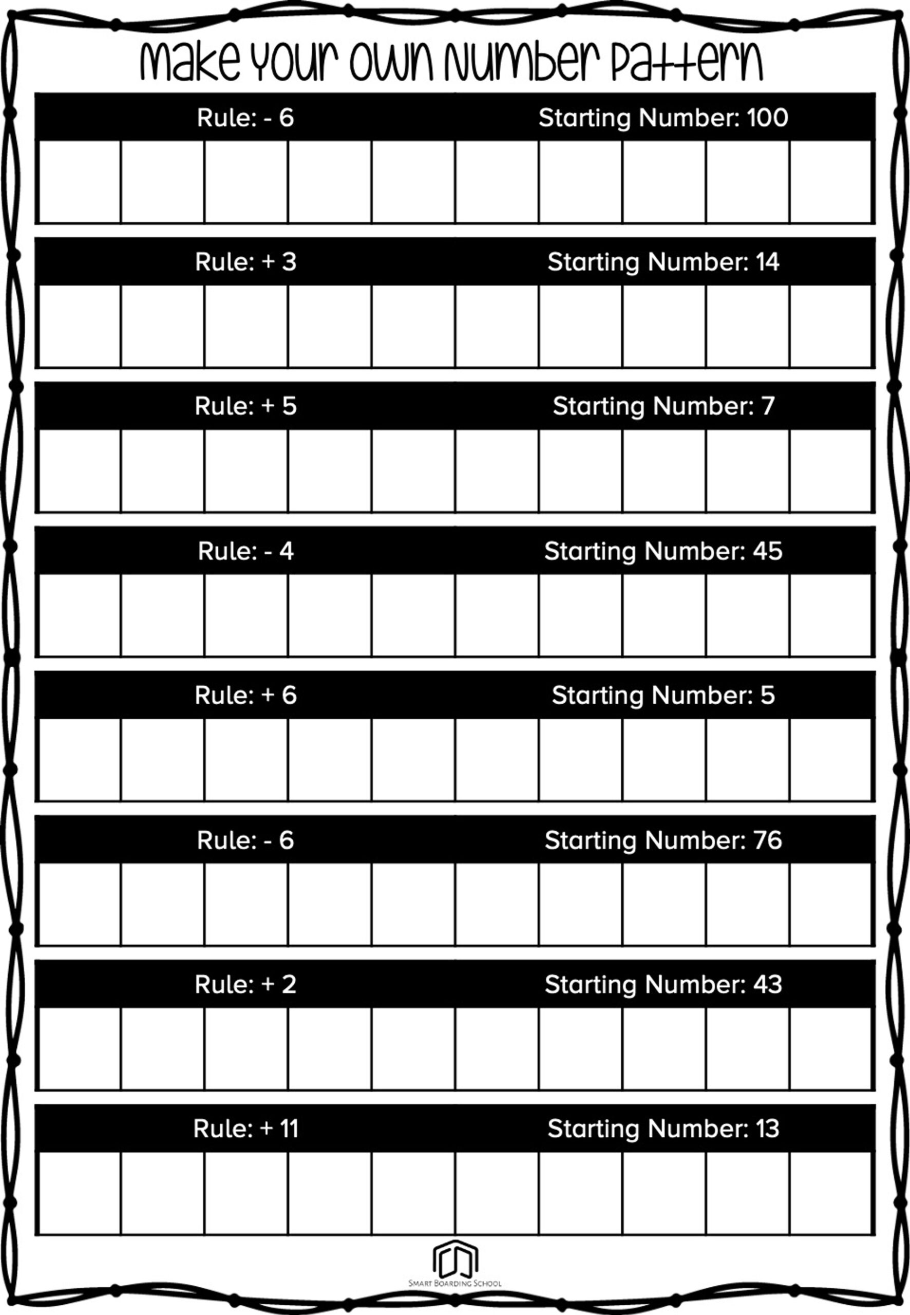 Making Patterns Fun And Engaging 1st Grade PDF Worksheets Cazoom Math