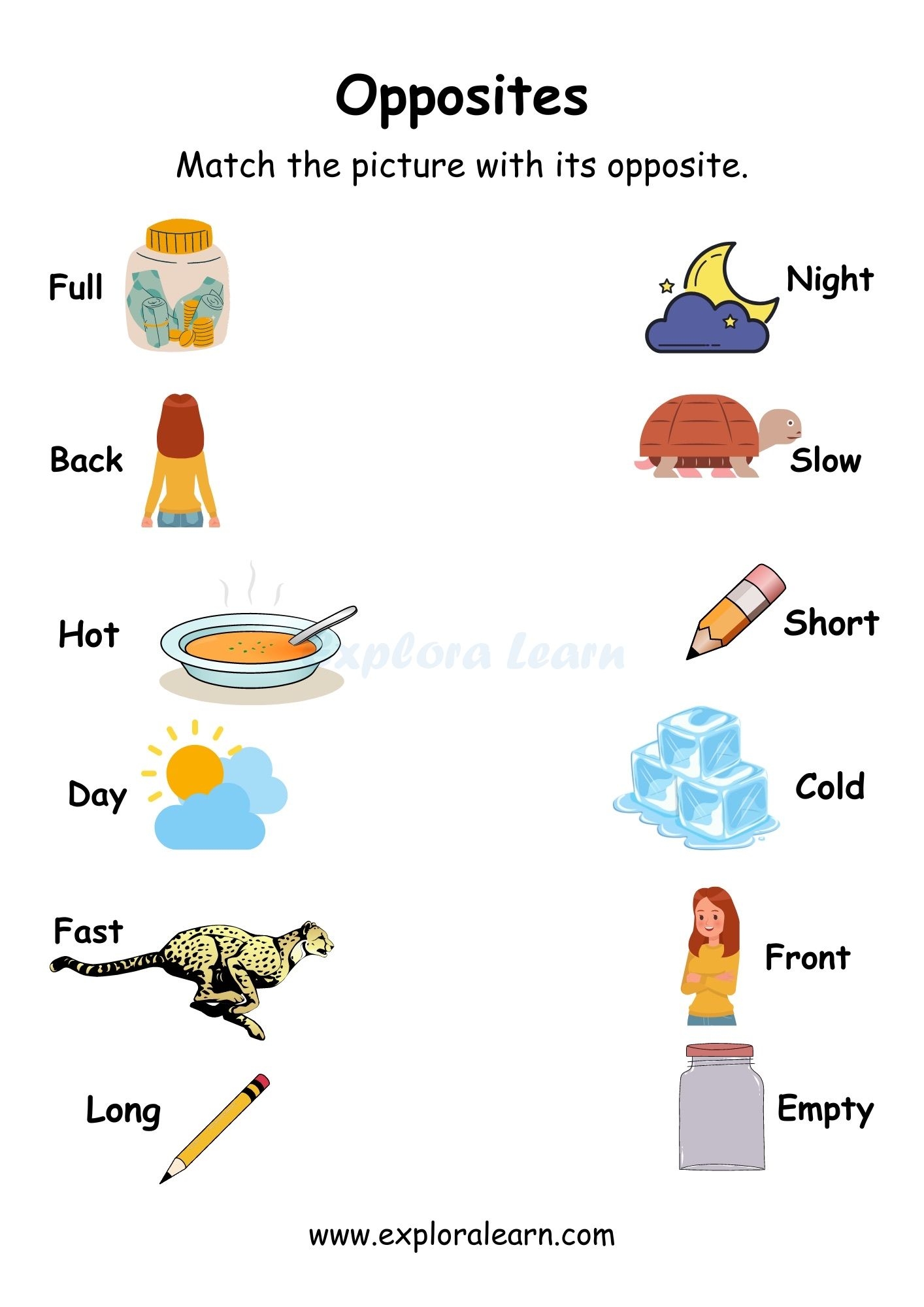 Finding Opposite Words Worksheet Free Printable Digital PDF