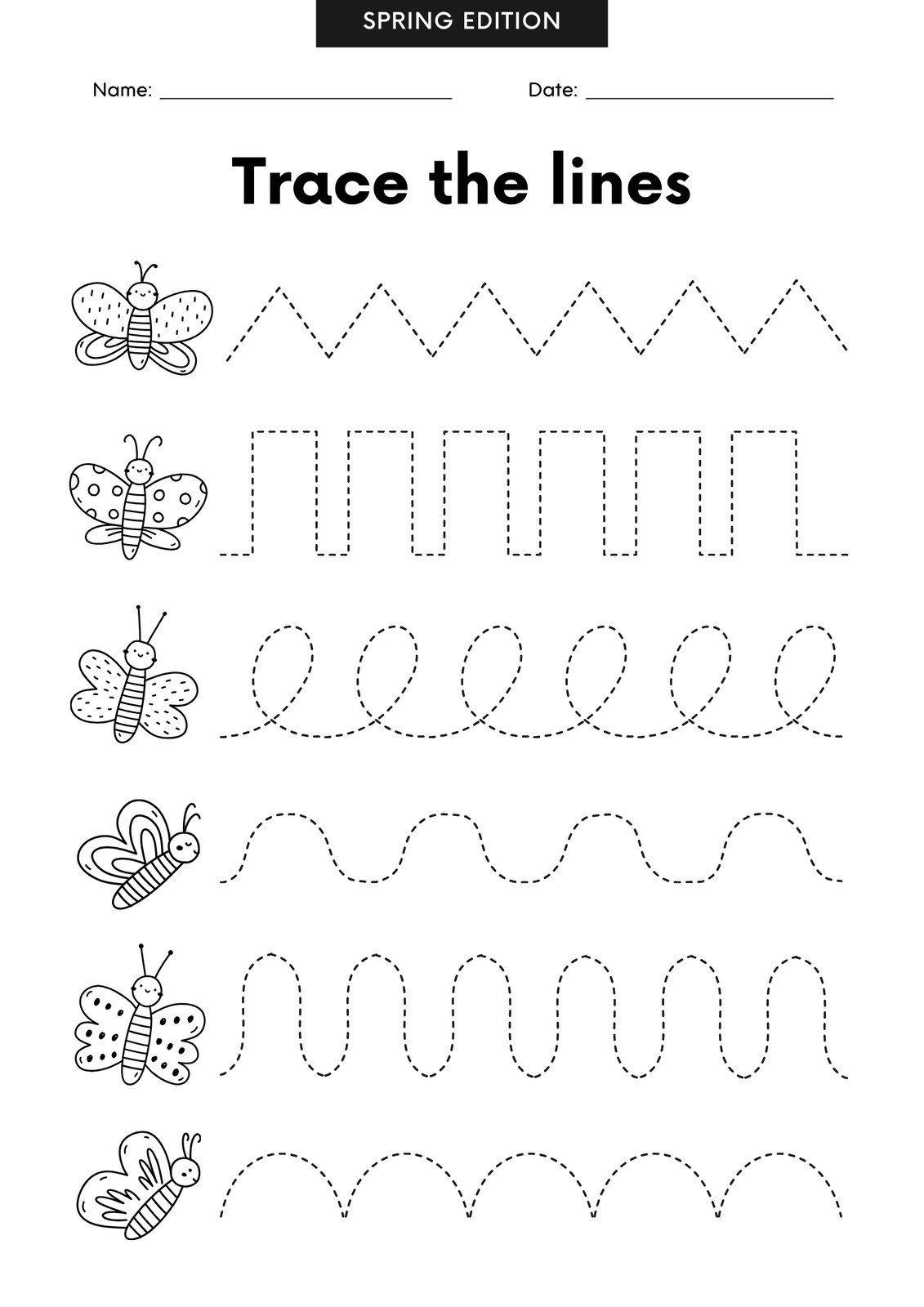 Page 3 Custom Printable Spring Worksheet Templates Canva