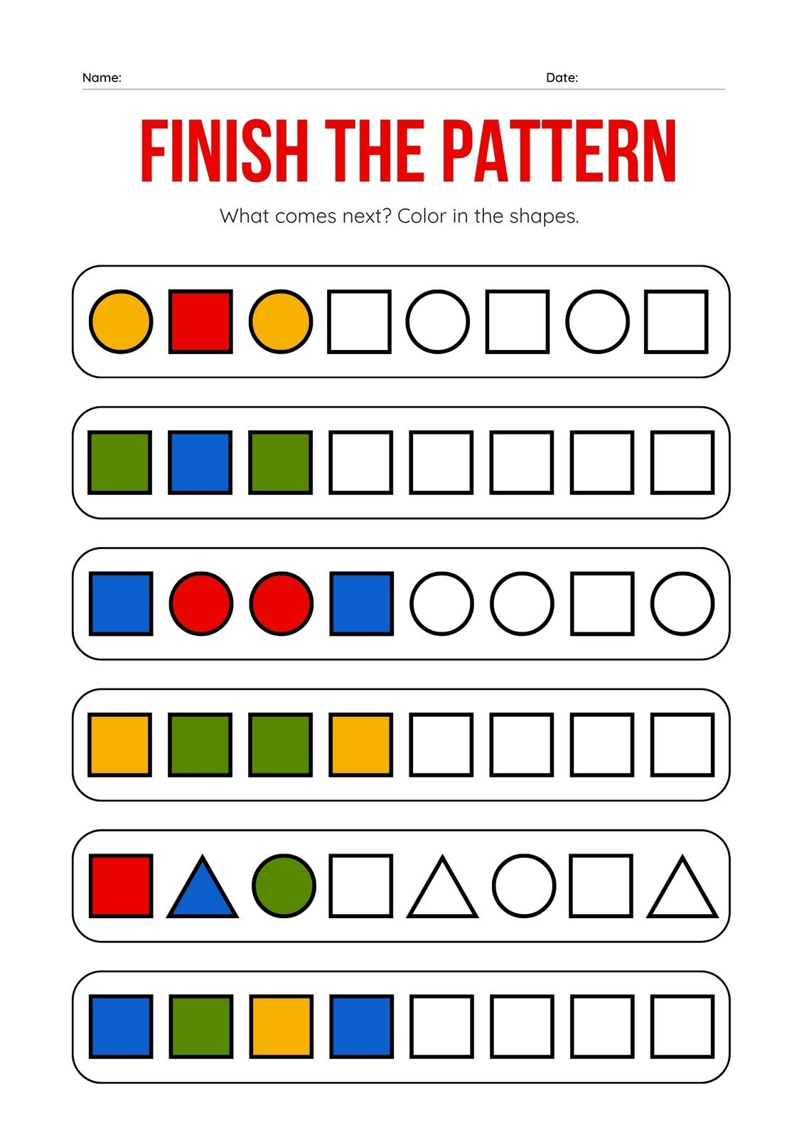 Page 3 Free Editable Kindergarten Worksheets Canva