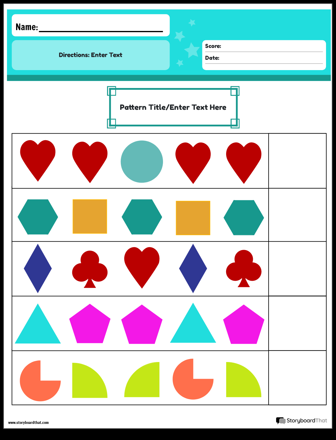 Pattern Worksheets Free Printables By Storyboard That Pattern Worksheets Free Printables By Storyboard That