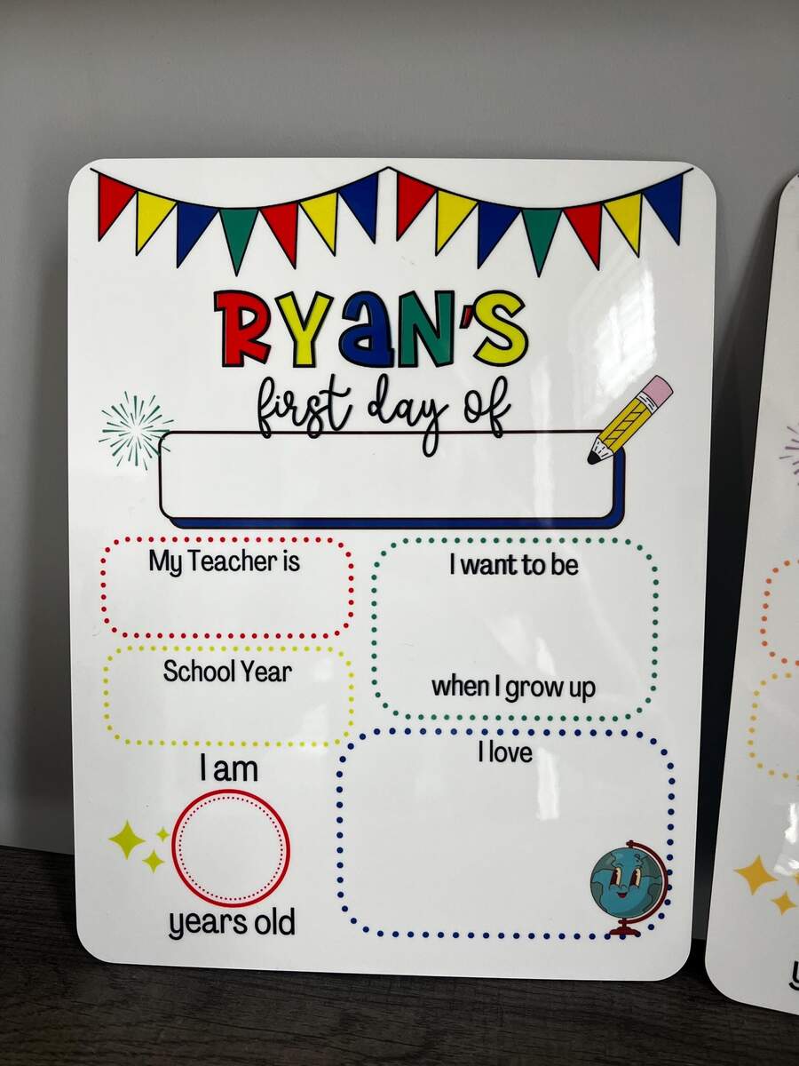 Personalized First Day Sign Reusable Dry Erase Whiteboard Customizable Back To School Photo Prop Etsy Personalized First Day Sign Reusable Dry Erase Whiteboard Customizable Back To School Photo Prop Etsy