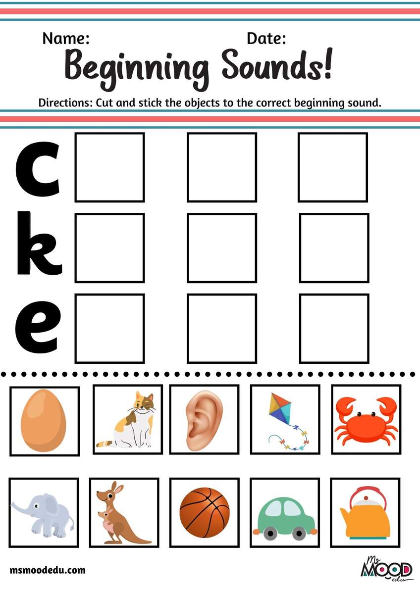 Phonics Initial Sound Activity Worksheet PreK Kindergarten Made By Teachers Digraph Sounds Sort Cut Paste