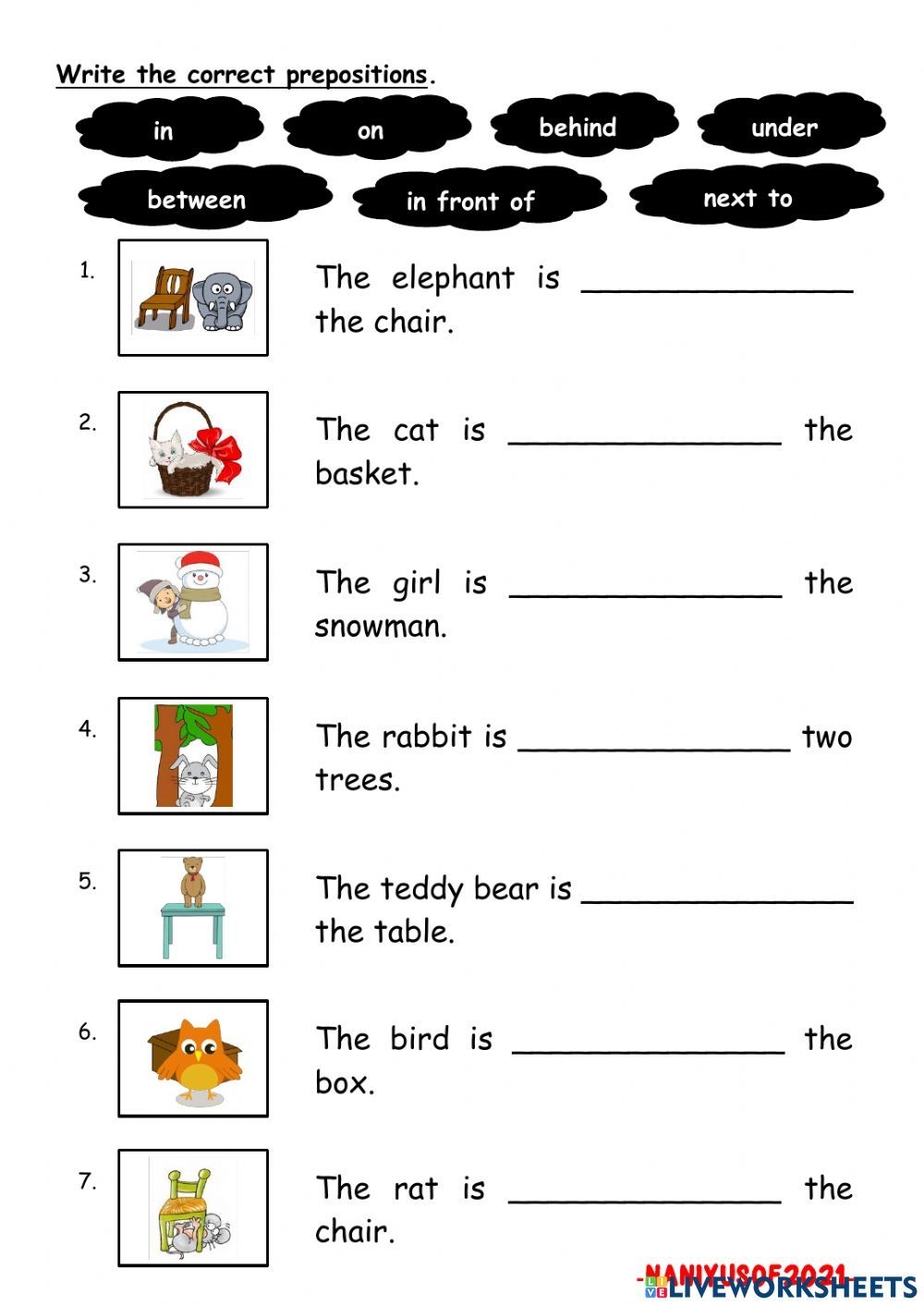 Prepositions Of Place IN ON UNDER BEHIND IN FRONT OF BETWEEN NEXT TO Worksheet Prepositions Of Place IN ON UNDER BEHIND IN FRONT OF BETWEEN NEXT TO Worksheet