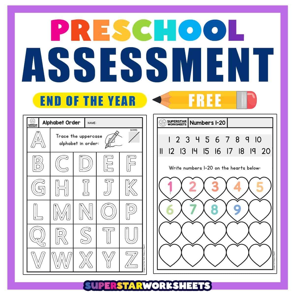 Preschool Assessment Superstar Worksheets