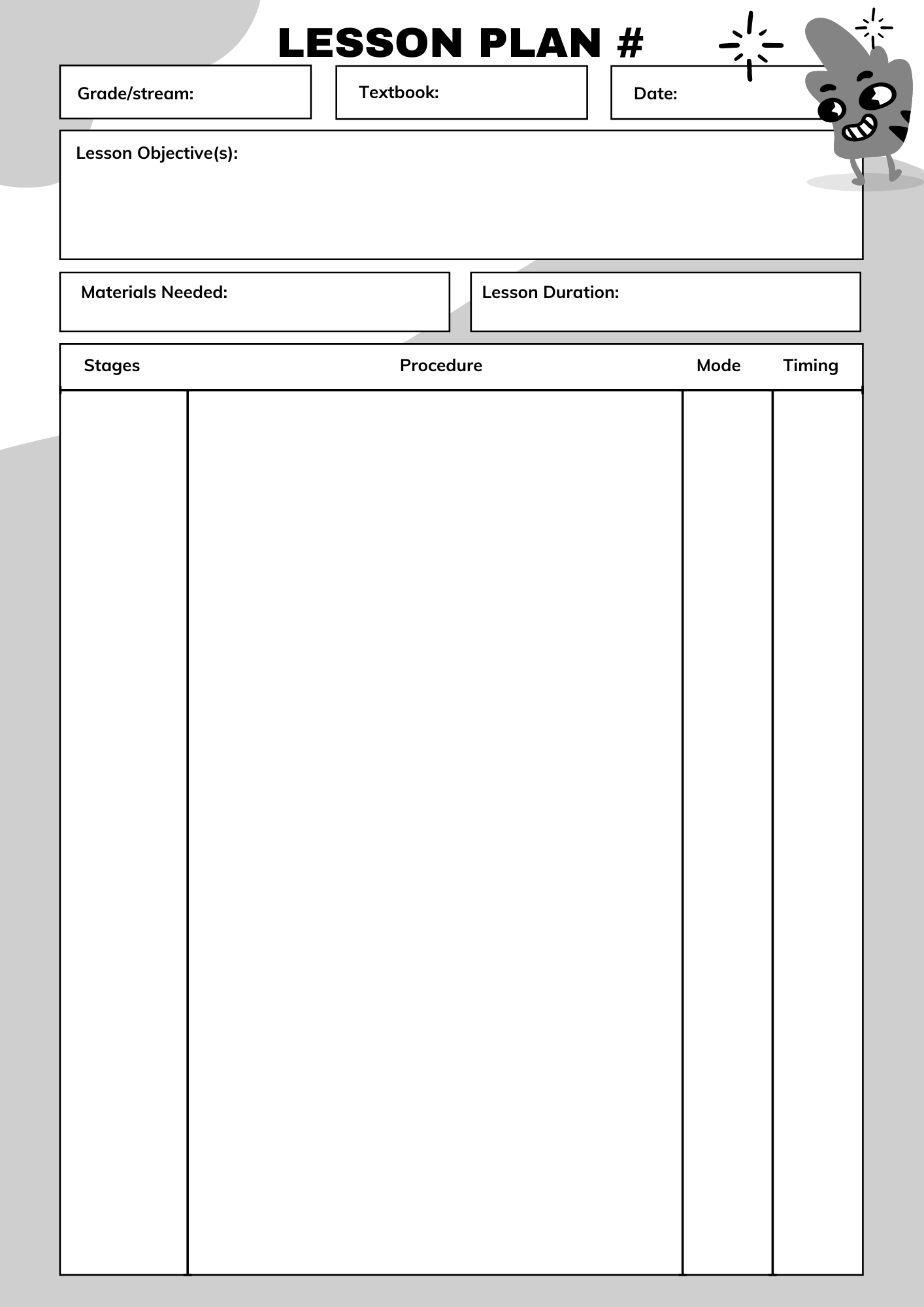 Print Friendly Blank Simple Lesson Plan Template My English Pages Print Friendly Blank Simple Lesson Plan Template My English Pages