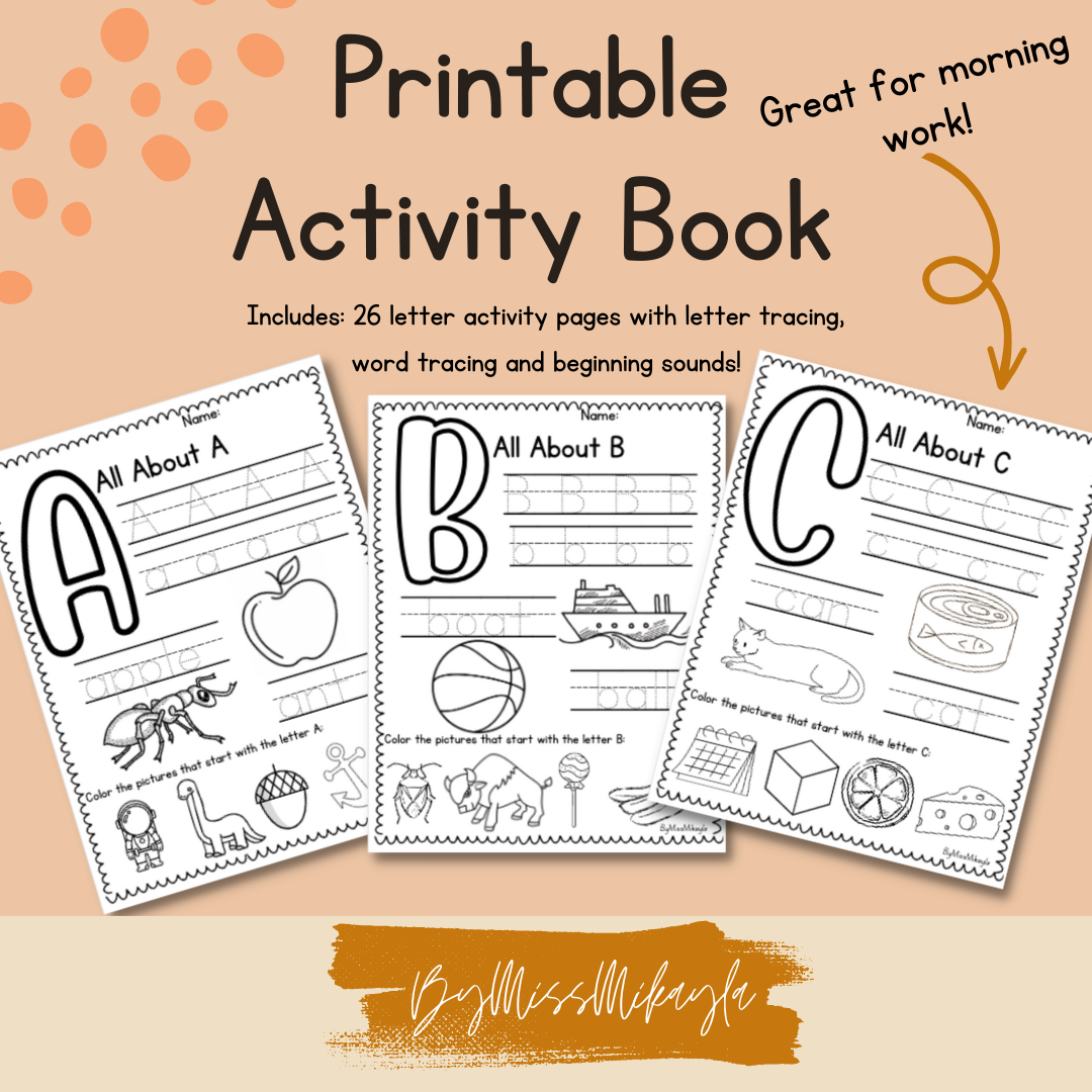 Printable Alphabet Letter Tracing Activity Book Made By Teachers