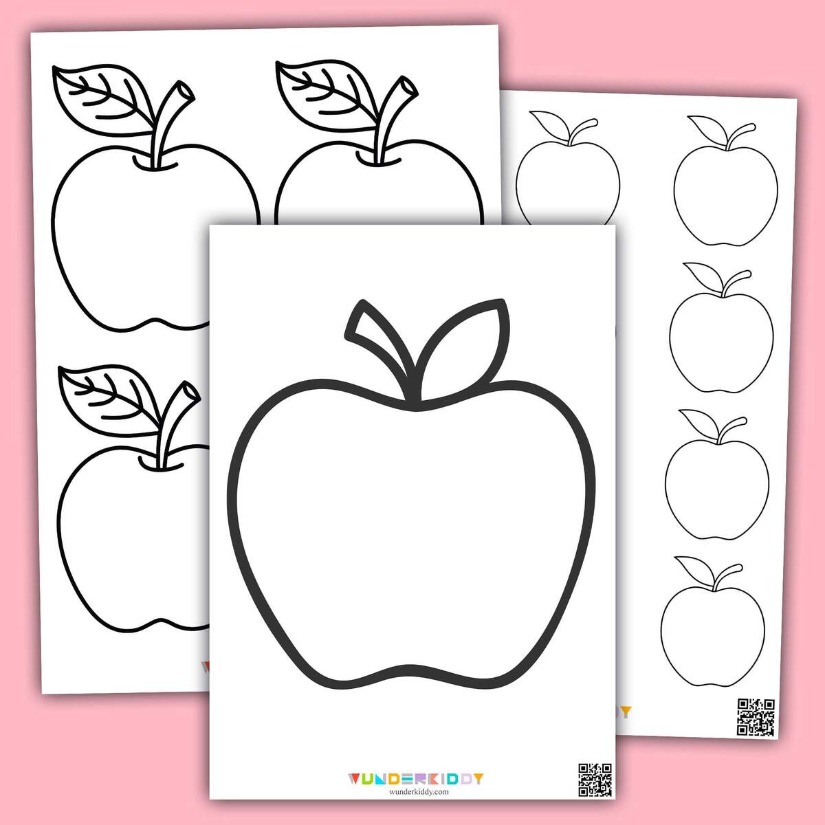 Printable Apple Template And Coloring Pages For Preschool