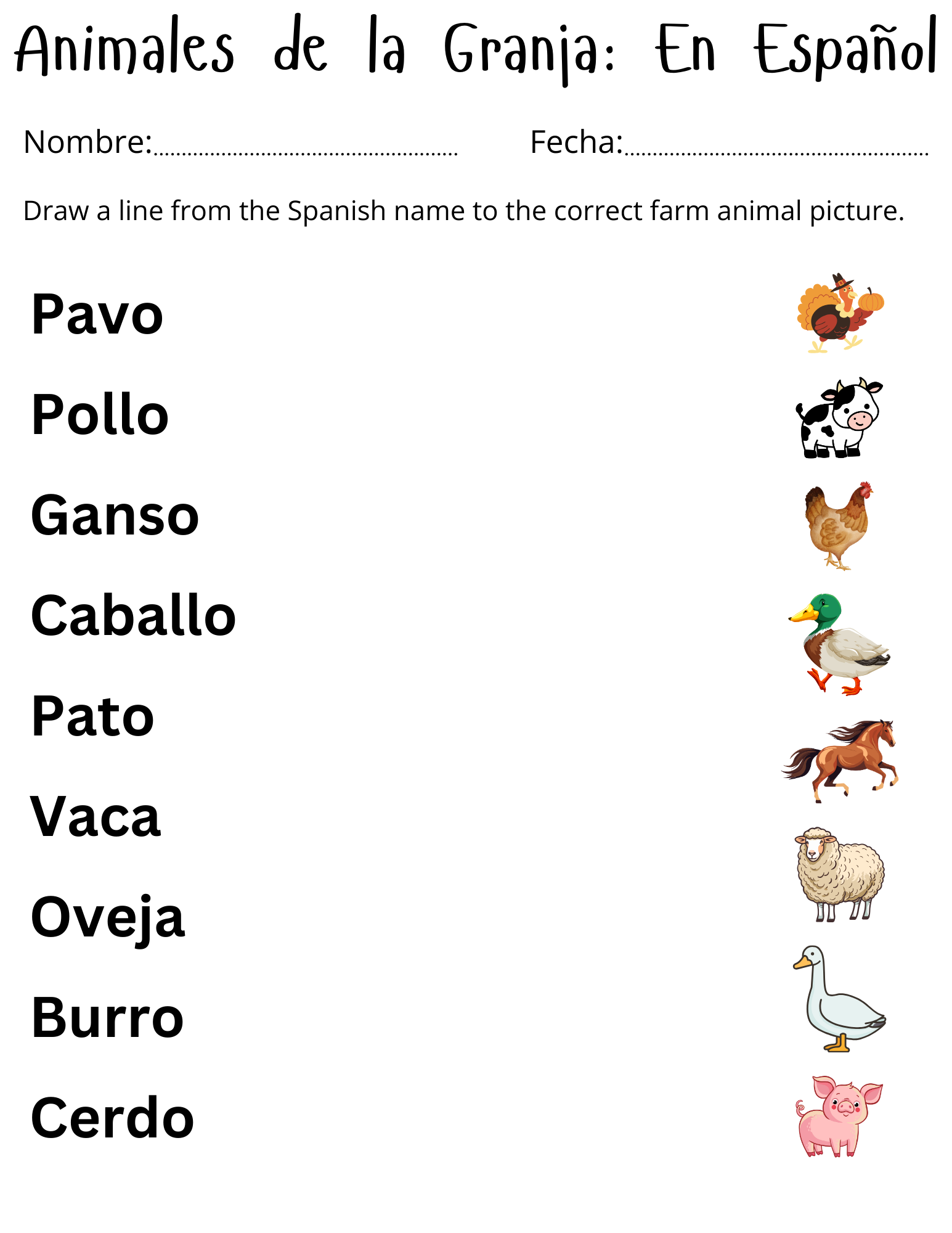 Printable Farm Animals In Spanish Worksheet Animales De Granja Para Ni Os Made By Teachers Printable Farm Animals In Spanish Worksheet Animales De Granja Para Ni Os Made By Teachers