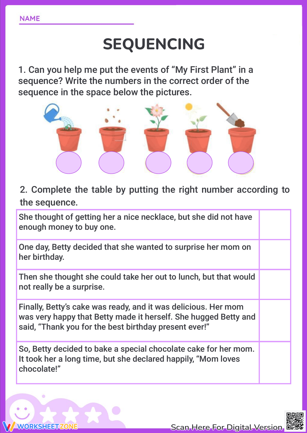 Printable Grade 4 Sequencing Events Worksheets