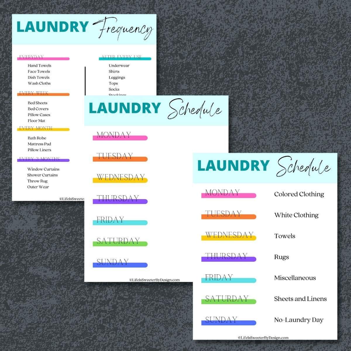 Printable Laundry Schedule Free Life Is Sweeter By Design Printable Laundry Schedule Free Life Is Sweeter By Design