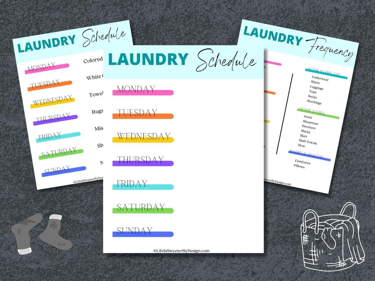 Printable Laundry Schedule Free Life Is Sweeter By Design