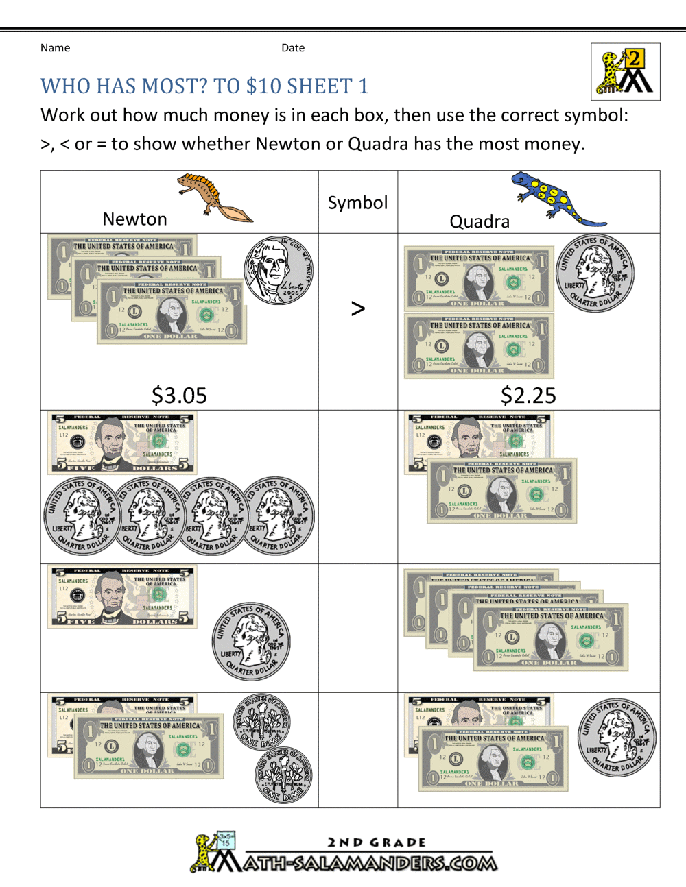 Printable Money Worksheets To 10 Printable Money Worksheets To 10