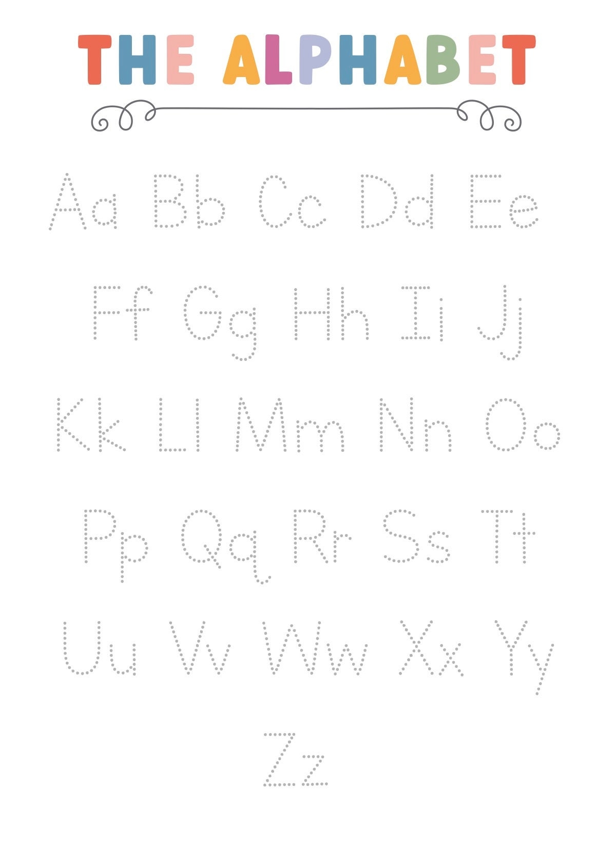 Printable Pre K Alphabet Tracing Worksheet Alphabet Practice Back To School Practice Worksheet Etsy Israel