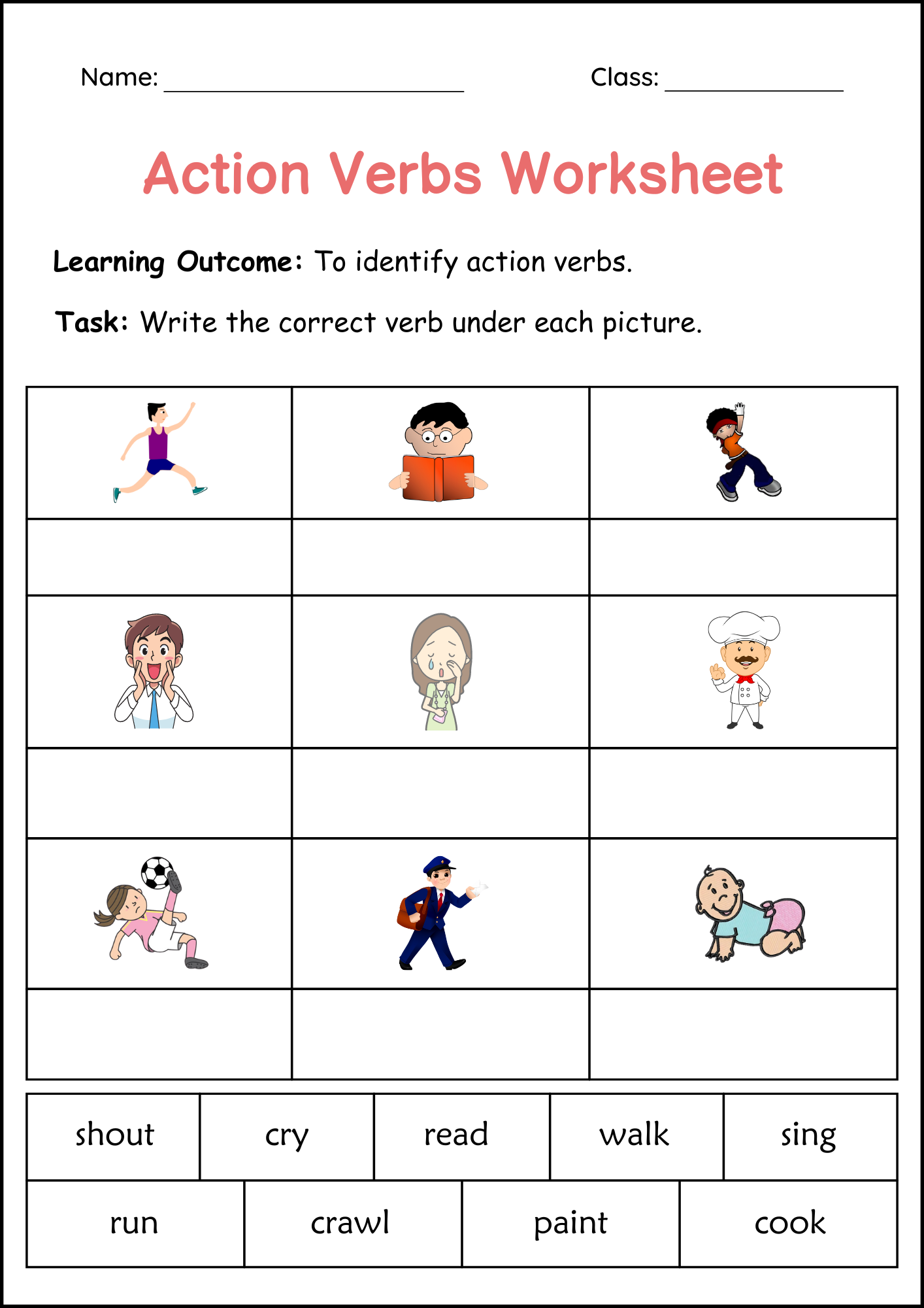 Printable Sentences Action Verbs Grammar Worksheets Circle The Action Verbs Made By Teachers