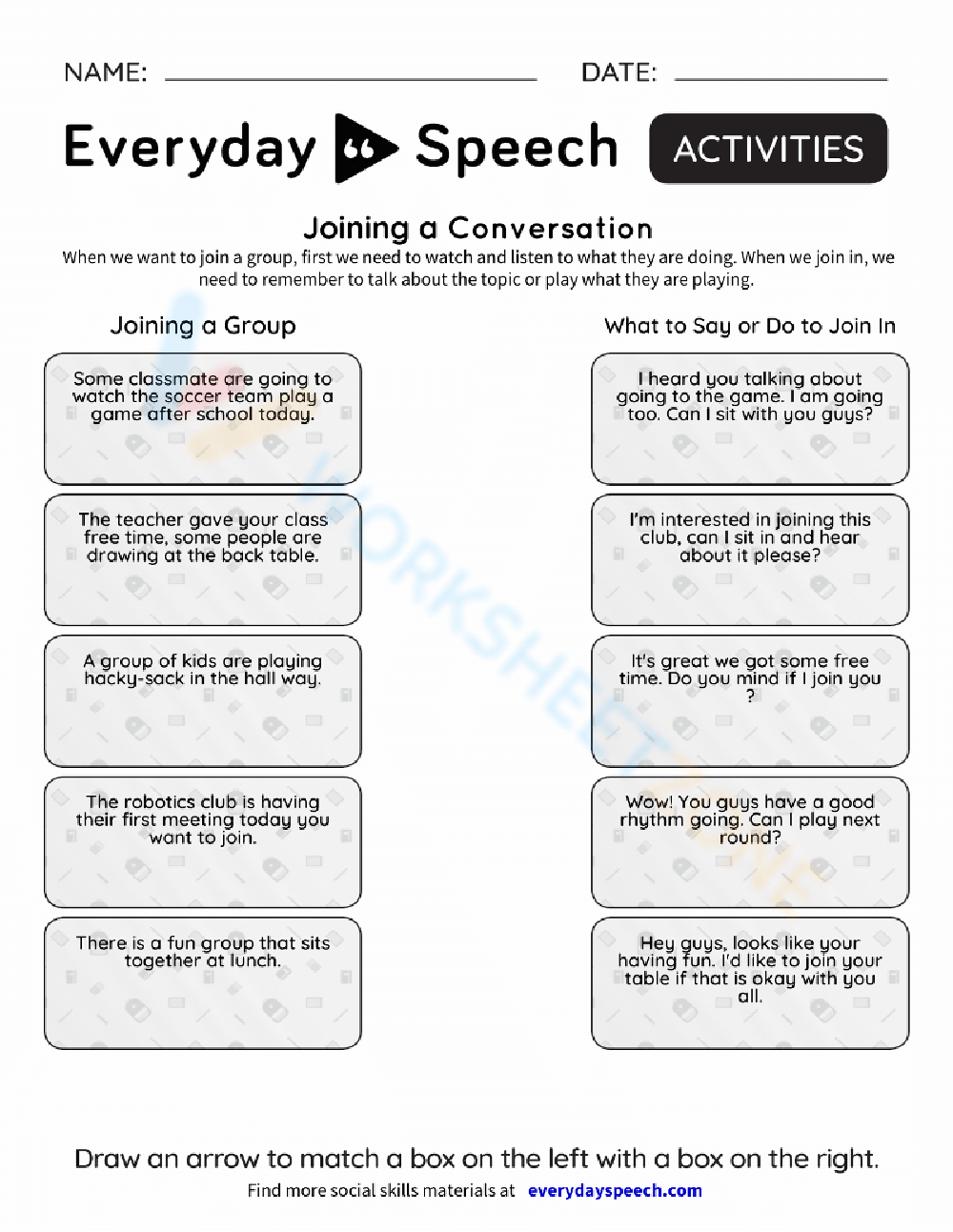 Printable Teaching Communication Skills Worksheets