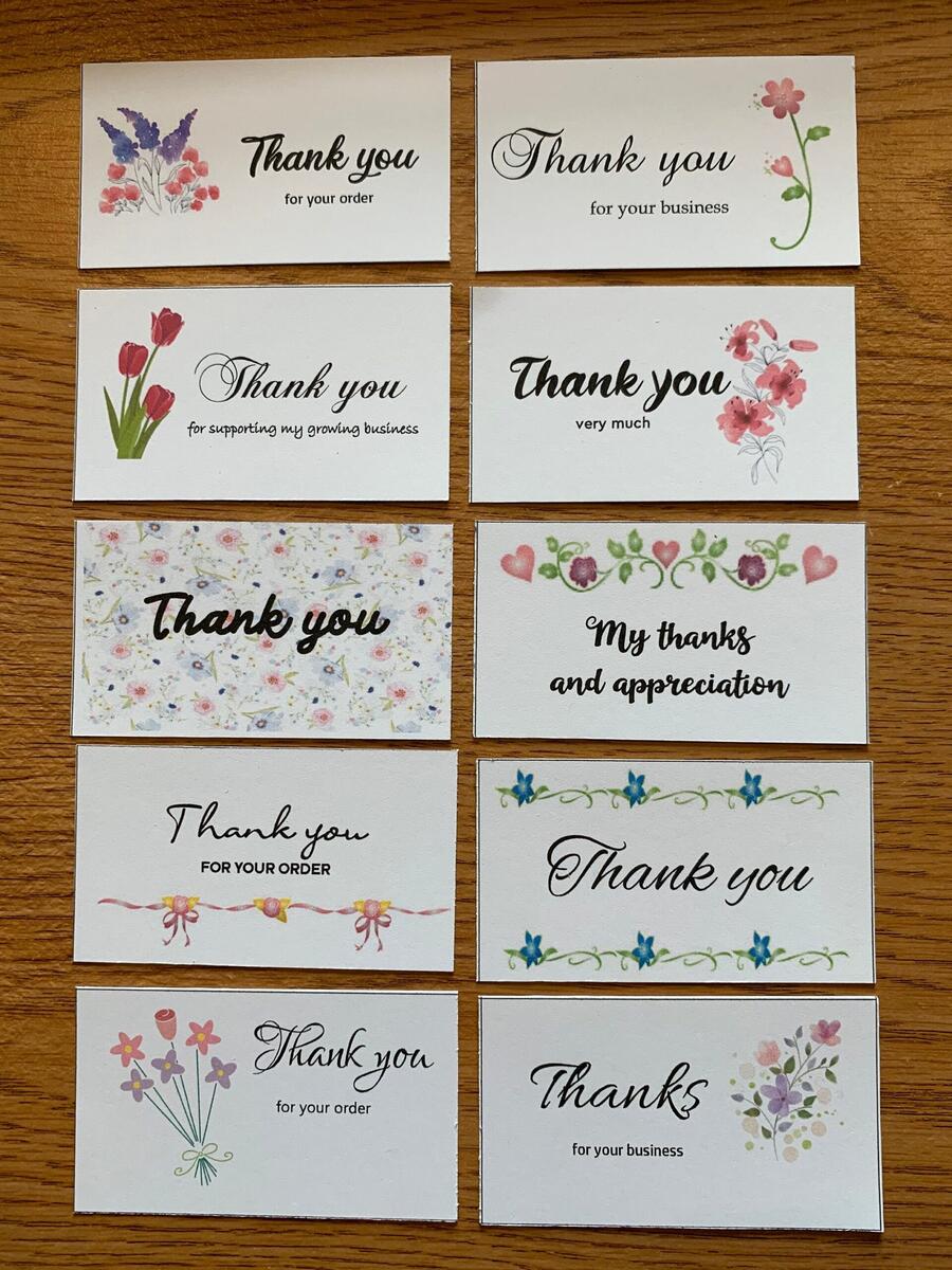 Printable THANK YOU For Your Order Cards Set Of 10 Mini Cards Instant Download Seller Thank You Business Thank You Card PDF THKSBIZ1 Etsy