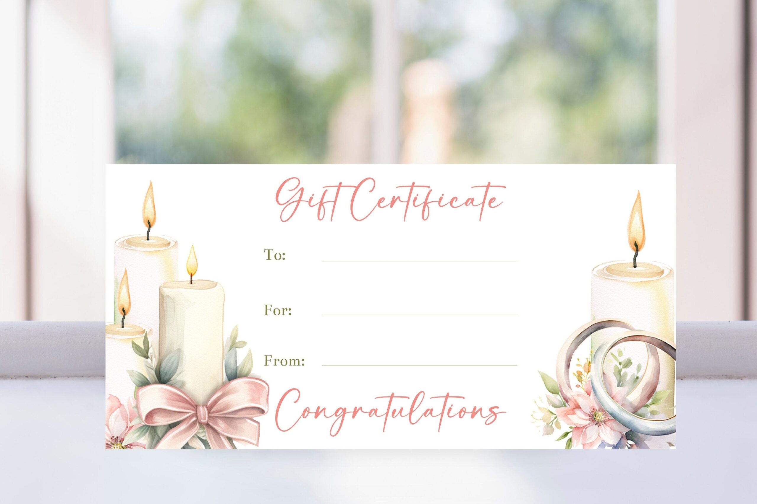Printable Wedding Gift Certificate Voucher Template Editable Bridal Shower Coupon Personalized Gift For Couple His And Her Gift Corjl Etsy