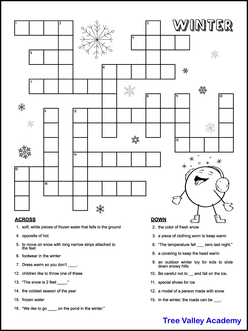 Printable Winter Crossword Puzzles For Kids Tree Valley Academy 10 Summer Crossword Puzzles Free Printable PDFs From Easy To Advanced Daydream Into Reality