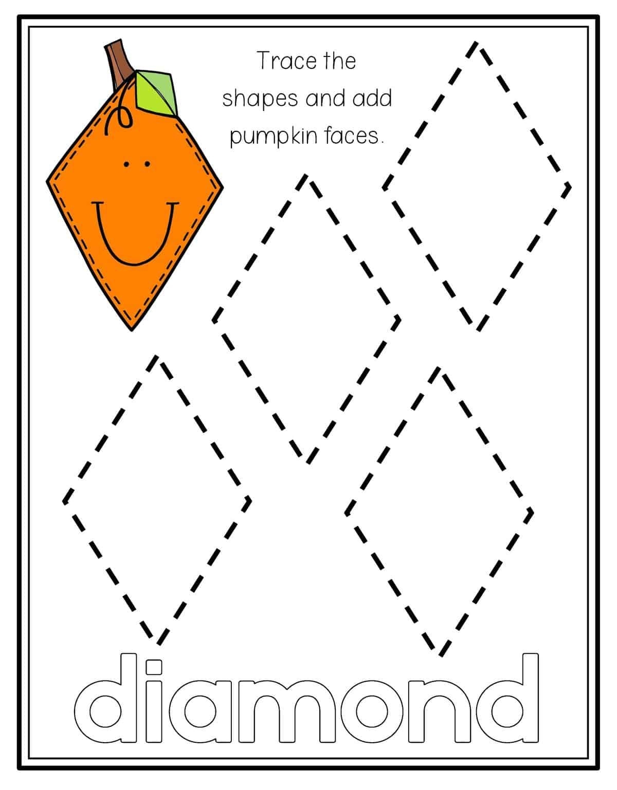 Printable Kindergarten Diamond Worksheets Download