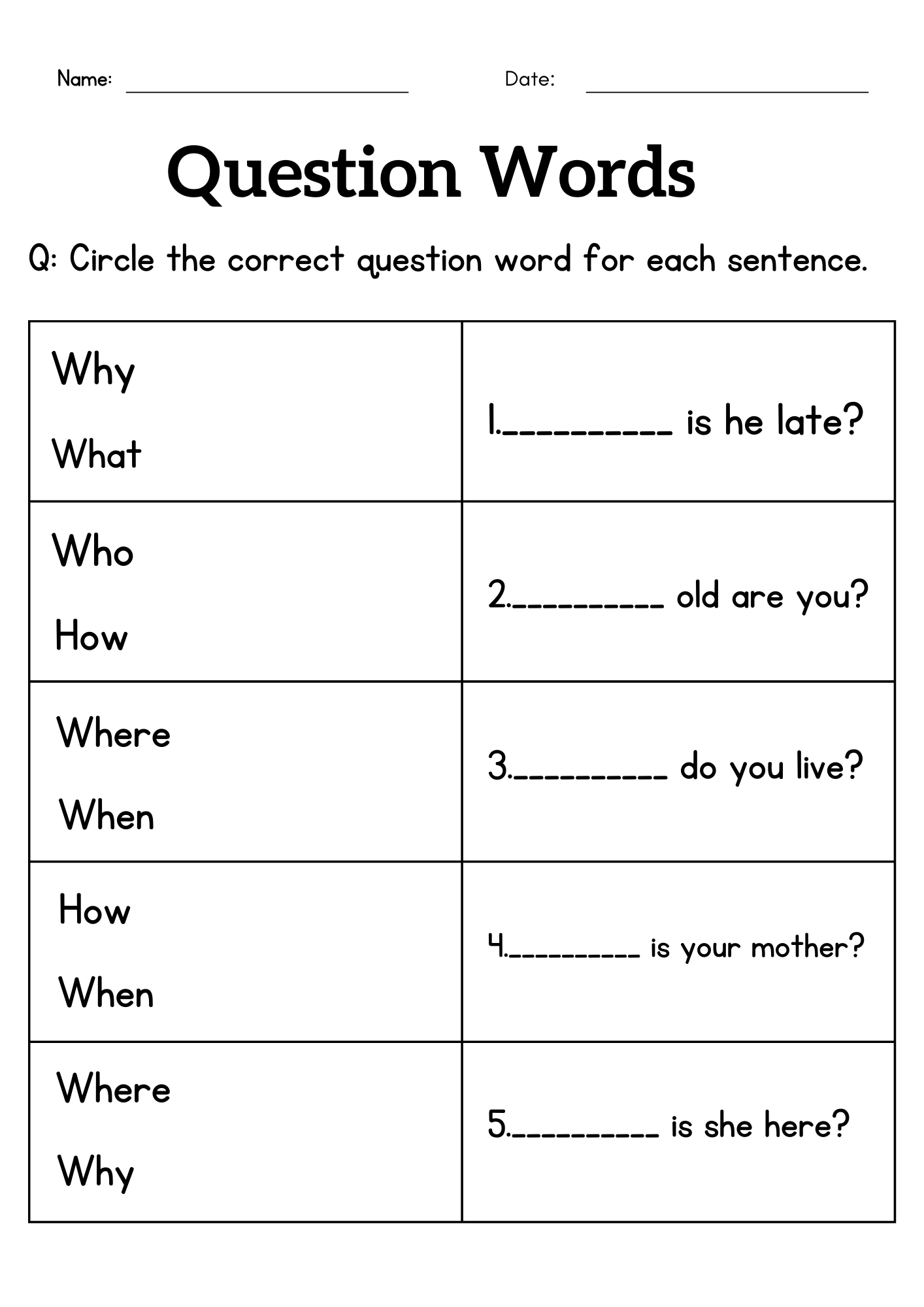 Answering WH Questions Who What Where Question Answer Tasks For Speech Language Development Prek Kindergarten Grade 1 Special Education Etsy