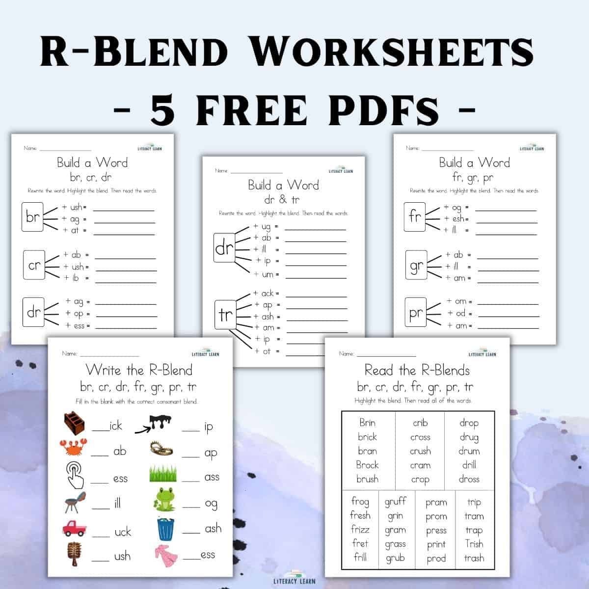 R Blends Words And Worksheets 5 Free Printables Literacy Learn Free R Blend Worksheets Teach Prints