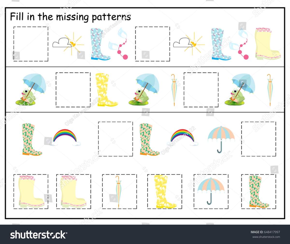 Rain Kids Printable Game Vector Illustration Stock Vector Royalty Free 648417997 Shutterstock