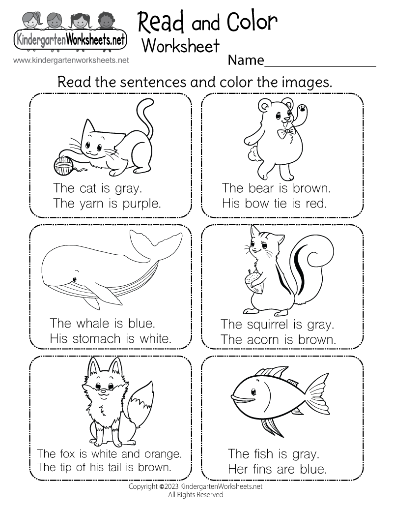 Read And Color Worksheet Free Printable Digital PDF Kindergarten Reading Worksheets And Printables