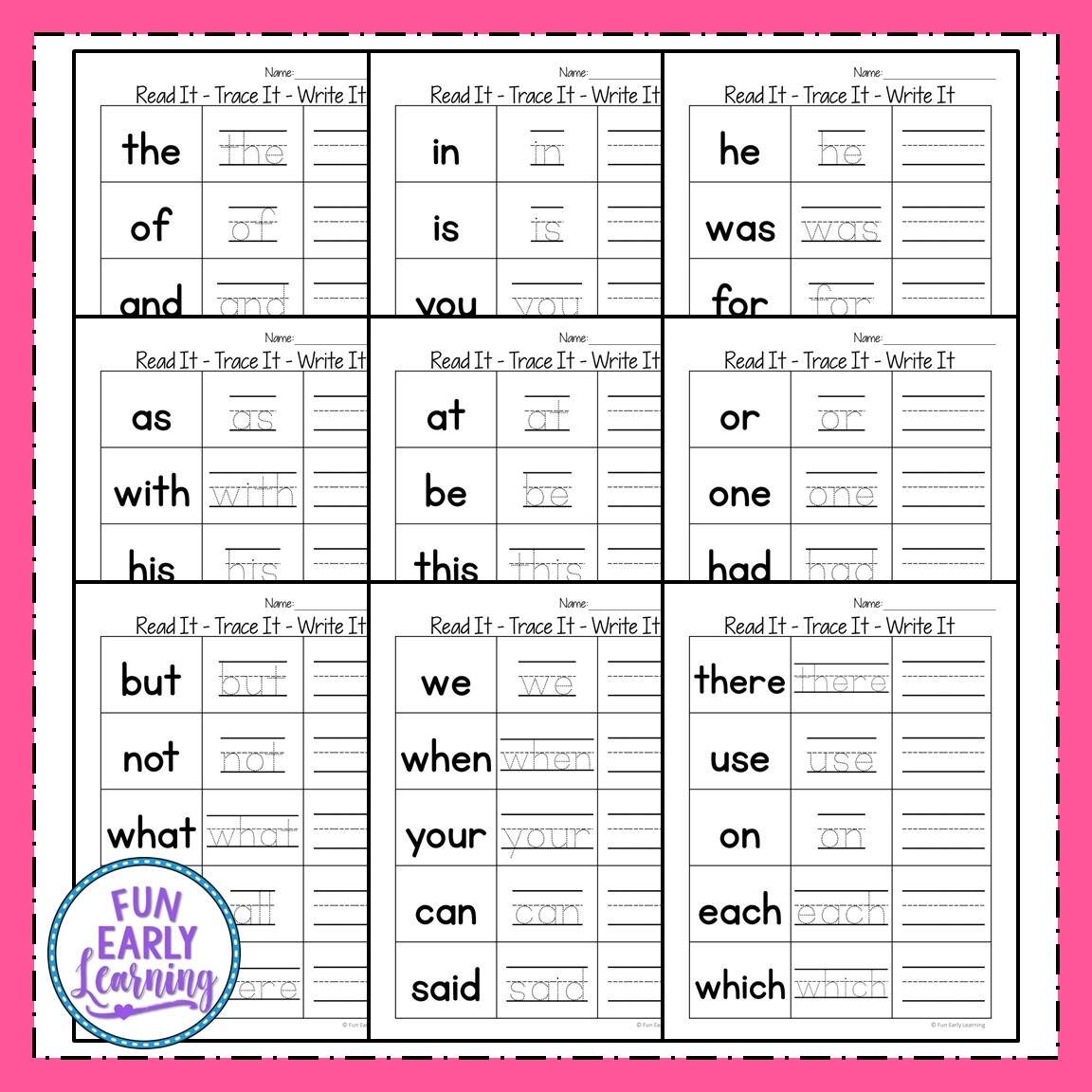 Sight Word They Worksheet Free Printable Digital PDF