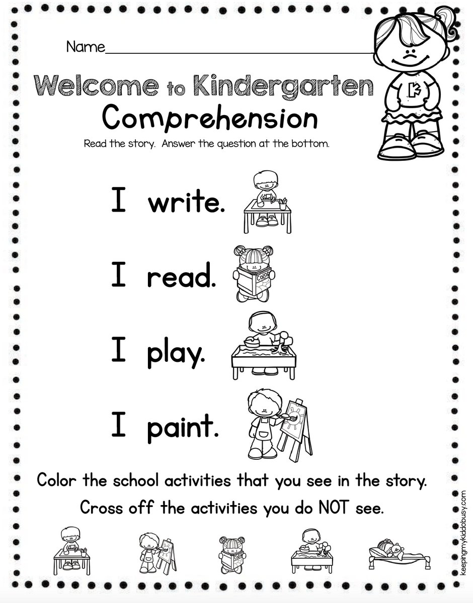 Reading And Writing Back To School In Kindergarten FREE Week Keeping My Kiddo Busy