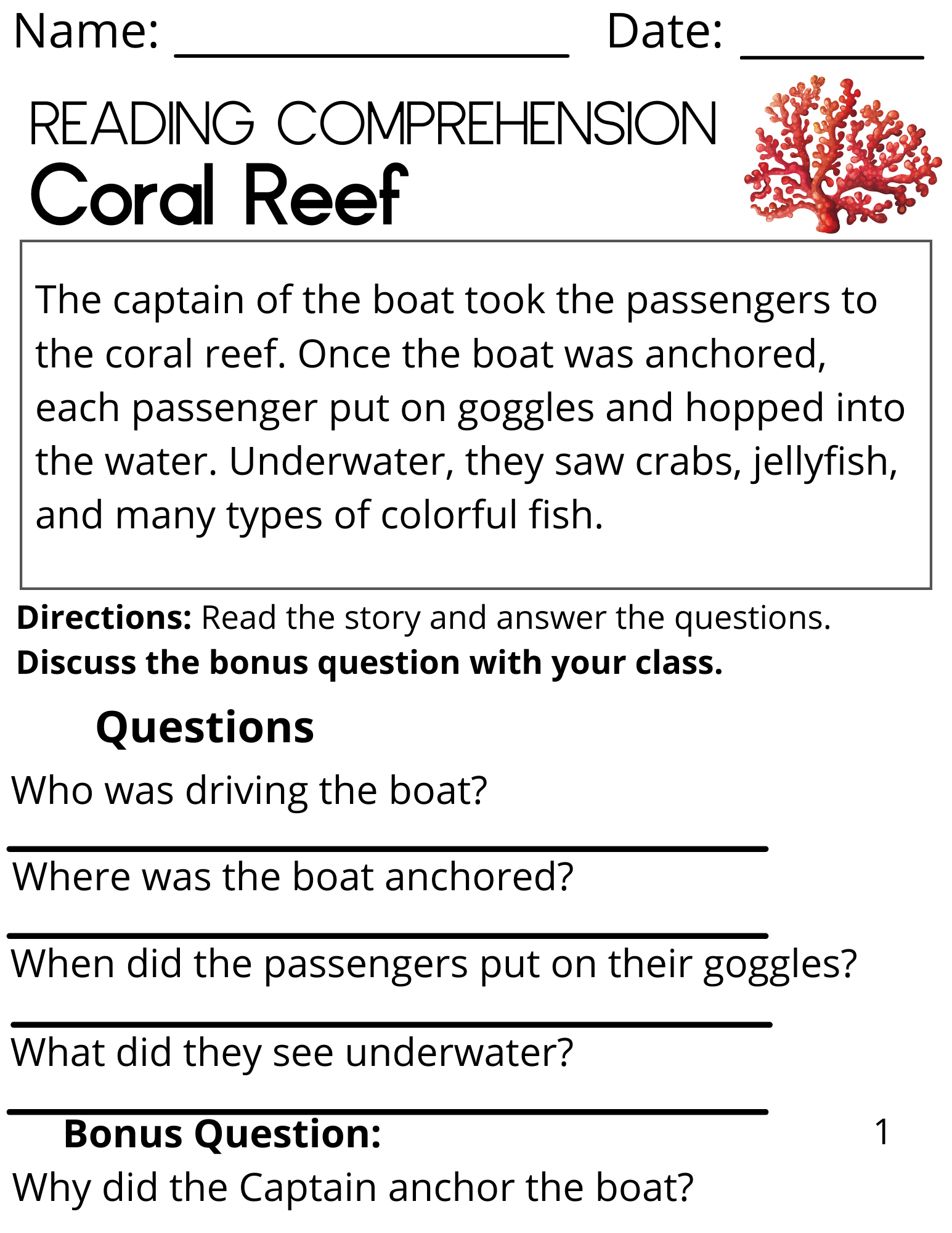 3rd Grade Reading Comprehension Passages