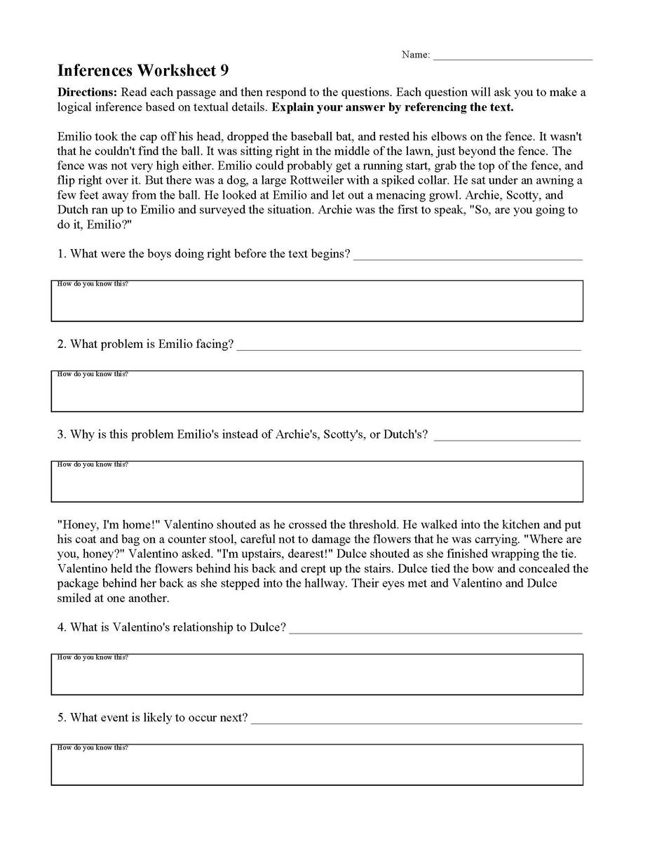 Reading Worksheets Comprehension And Inference Skills Reading Worksheets Comprehension And Inference Skills