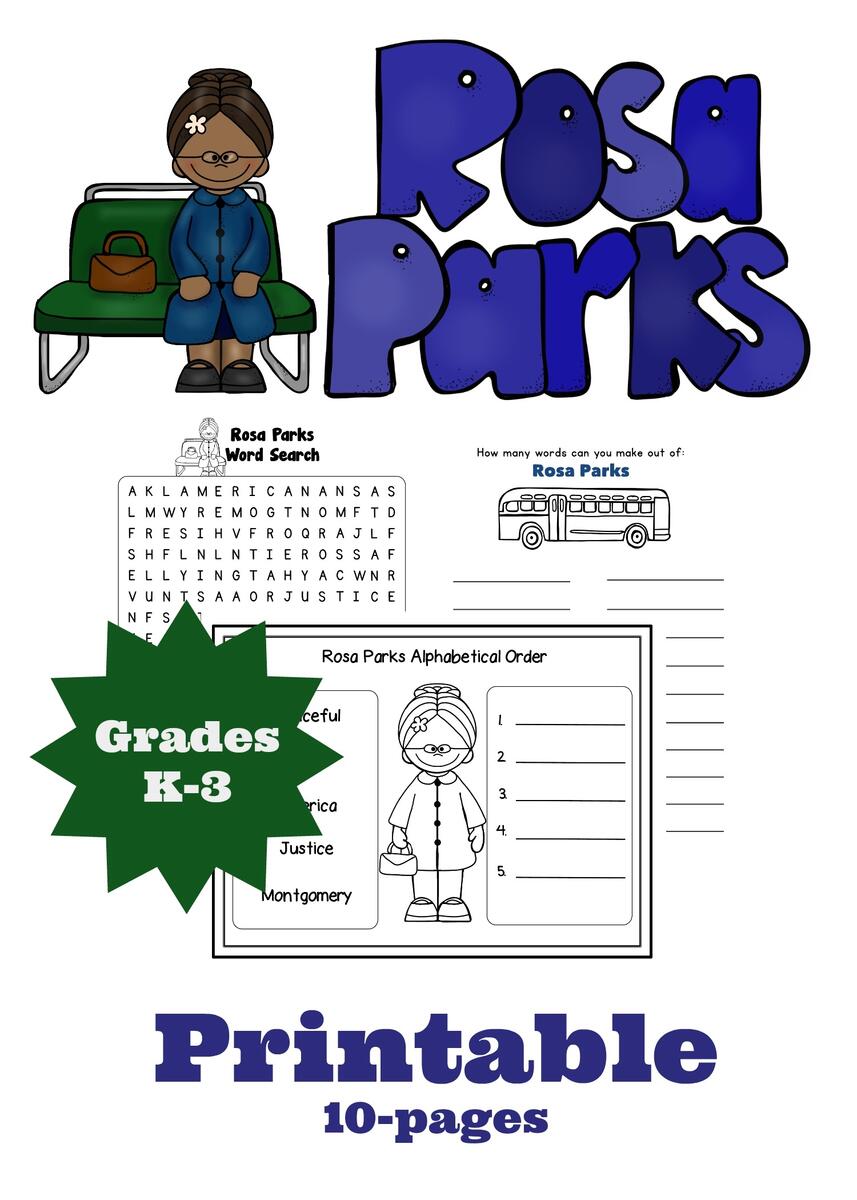Rosa Parks Unit Study FREE Printable Rosa Parks Biography Activities Flip Book Report Black History Month Made By Teachers