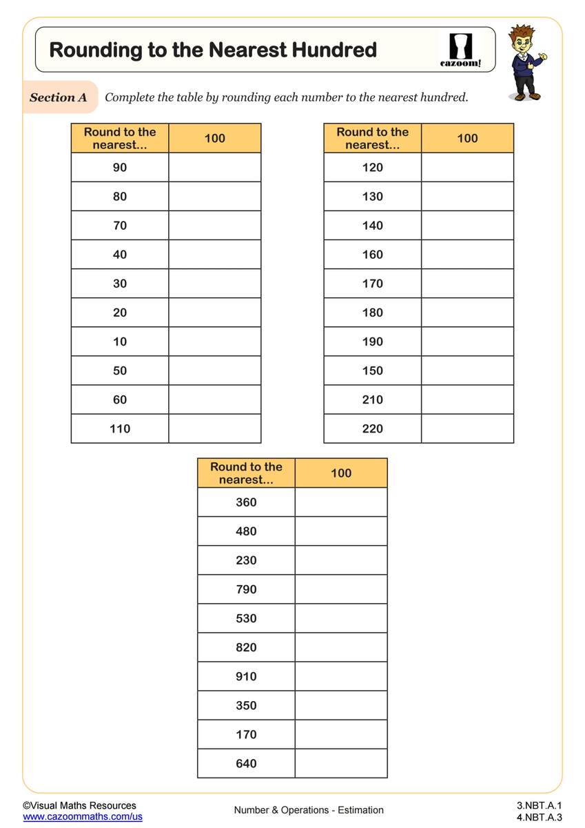 Rounding To The Nearest Hundred Worksheet 3rd Grade PDF Worksheets Cazoom Math Rounding To The Nearest Hundred Worksheet 3rd Grade PDF Worksheets Cazoom Math