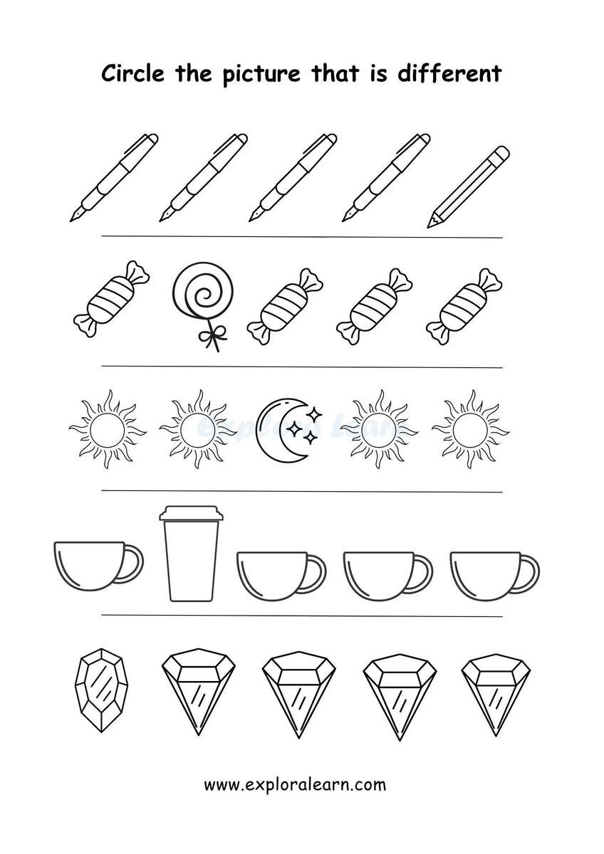 Same And Different Comparison Worksheets For Preschool And Kindergarten 2 To 6 Years Kids