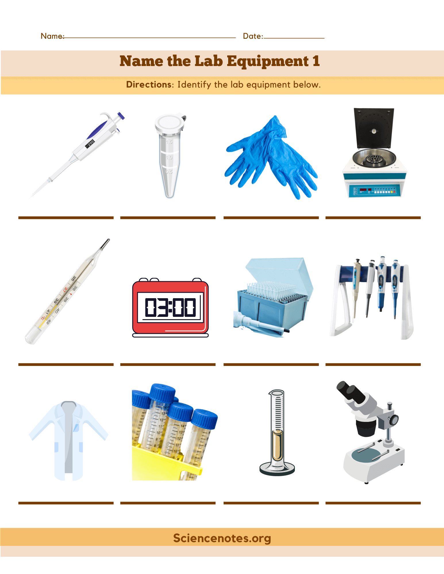 Science Laboratory Worksheets Laboratory Equipment Worksheet Presentation