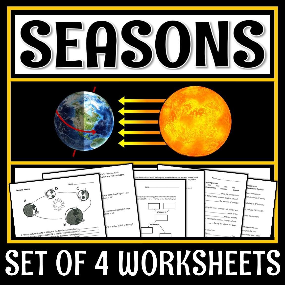 Seasons Worksheets Bundle Set Of 4 Flying Colors Science