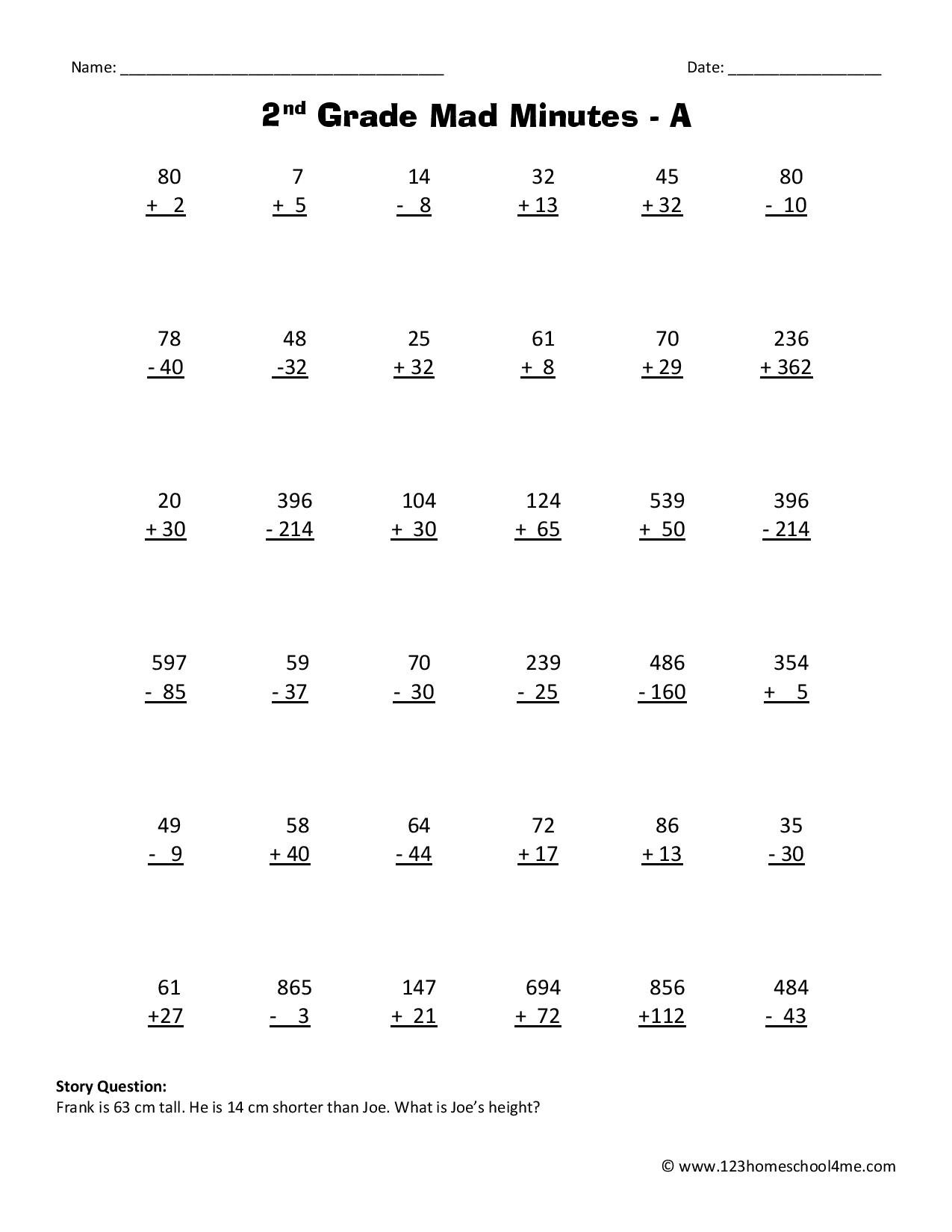 Second Grade Math Worksheets 123 Homeschool 4 Me Second Grade Math Worksheets 123 Homeschool 4 Me