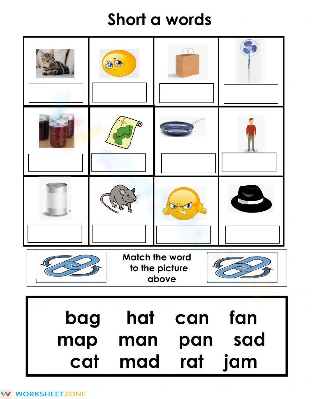 Short A Words Phonics And Reading Fun Worksheet