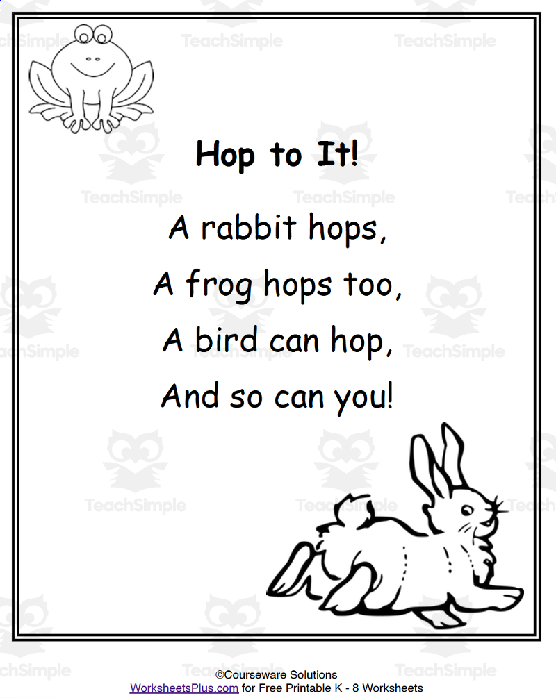Sight Word Poems For Shared Reading Coloring Kindergarten 1st Grade By Teach Simple