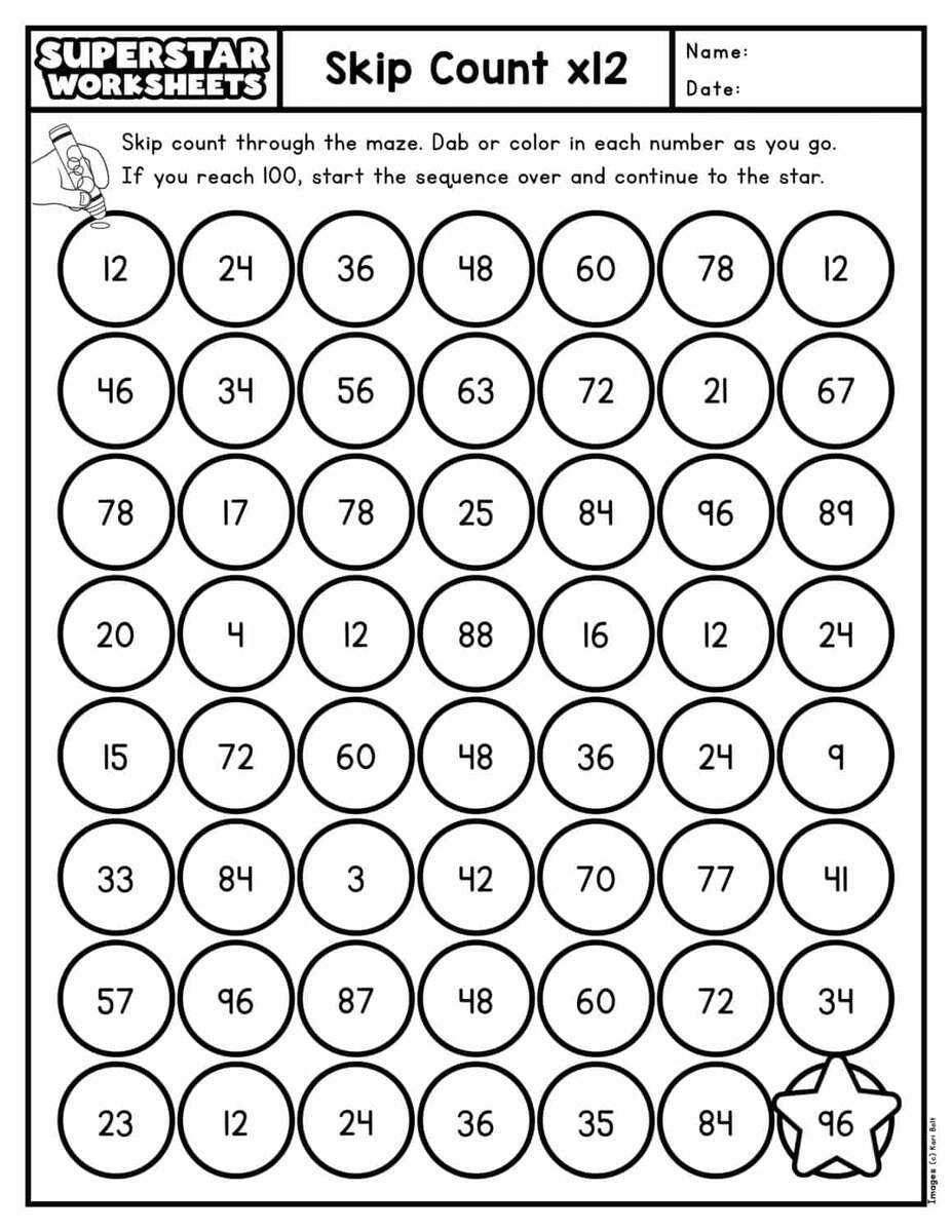 Skip Counting Worksheets Superstar Worksheets Skip Counting Worksheets Superstar Worksheets