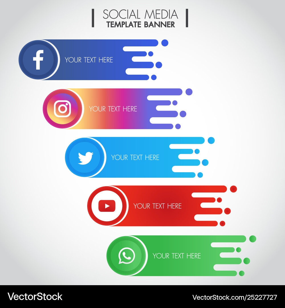 Social Media Icons Template Royalty Free Vector VectorStock