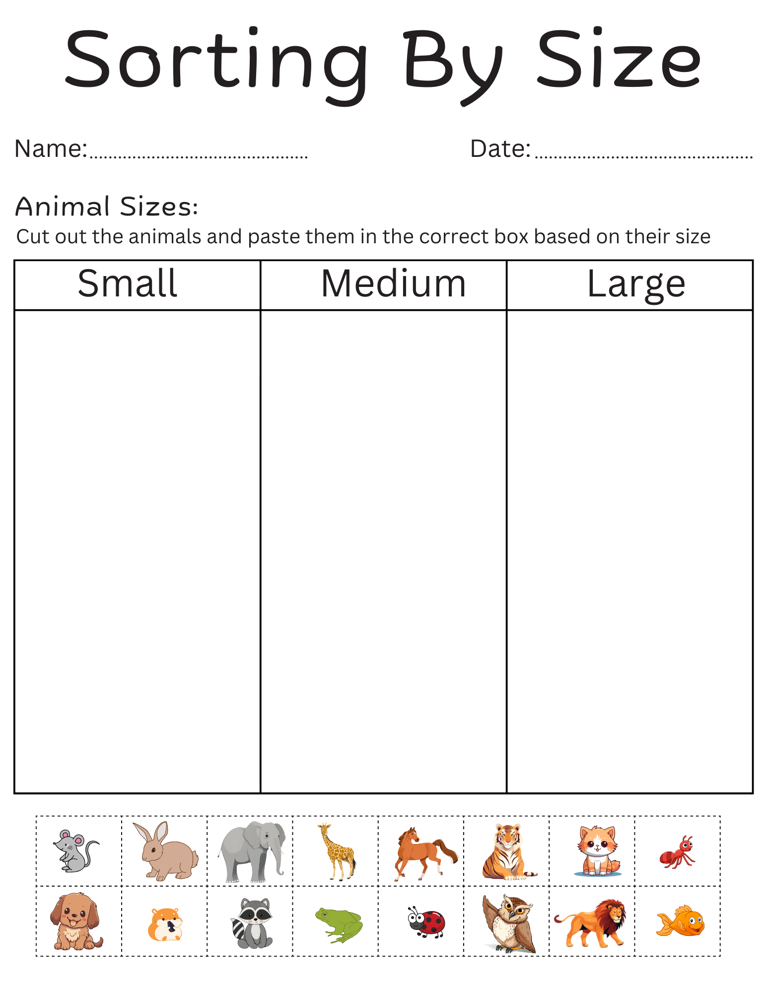 Sorting By Size Worksheets For Kindergarten Printable Sorting By Size Activities Teaching Resources Sorting By Size Worksheets For Kindergarten Printable Sorting By Size Activities Teaching Resources