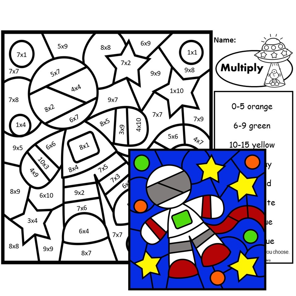 SPACE MULTIPLICATION COLOR BY NUMBER CODE Classful
