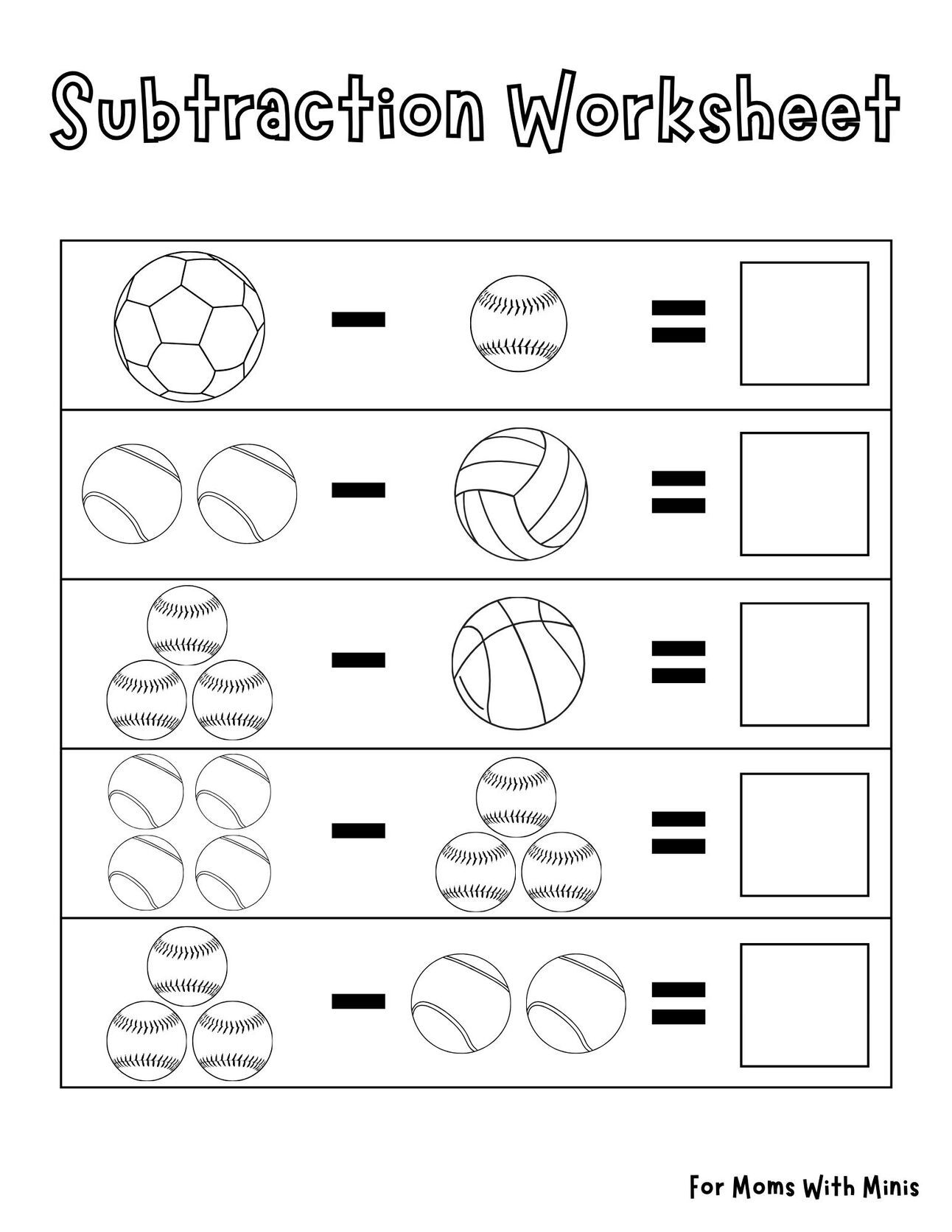 Sports Subtraction Practice