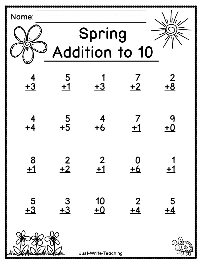 Spring Addition And Subtraction Freebies Made By Teachers Spring Color By Number Pages K12 Math Worksheets