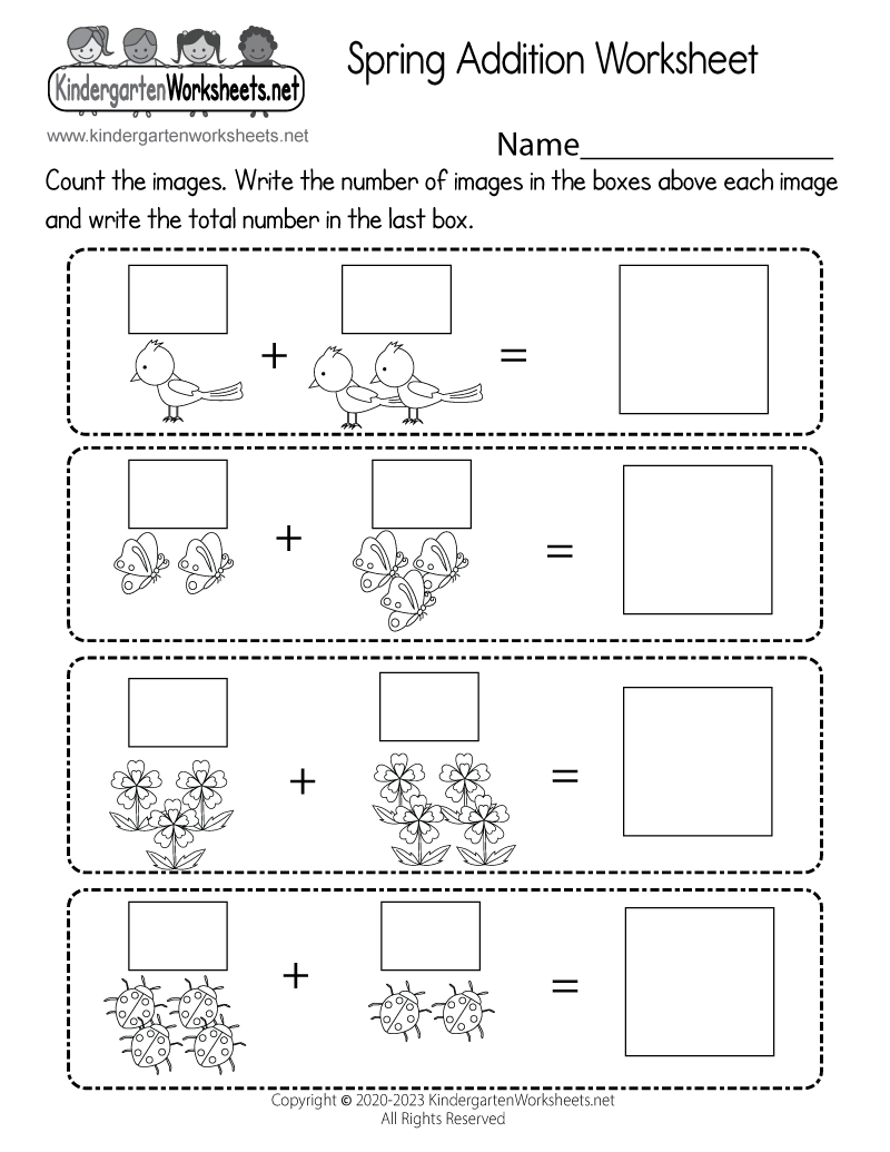 Spring Addition 1 10 Worksheets Made By Teachers