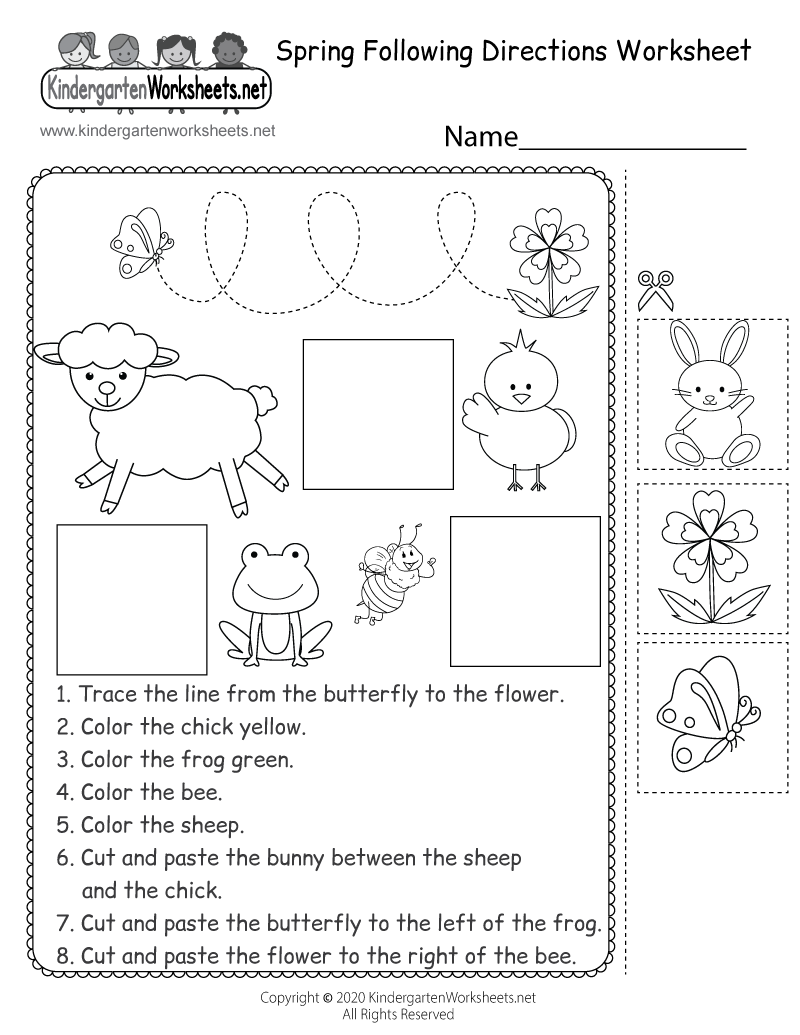 Printable Following Directions Worksheets