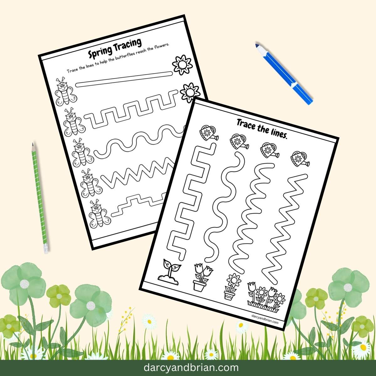 Spring Tracing Worksheets Fun Pencil Control Activities For Kids